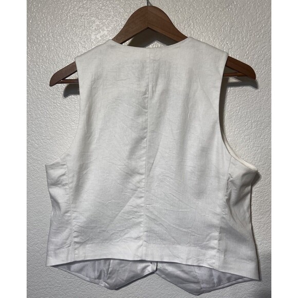 Banana Republic White Linen Cotton Vest Tailored Lined 12 - Picture 5 of 13